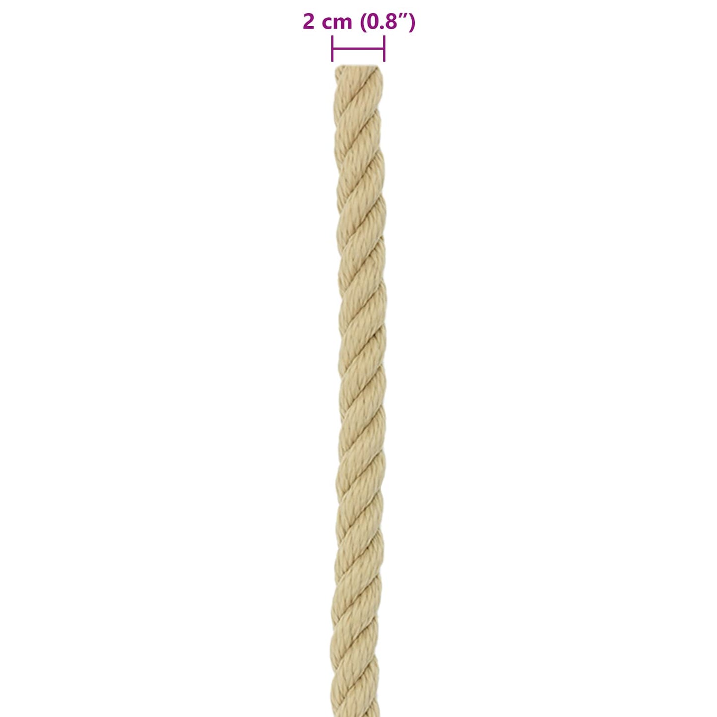 Bootsseil 2 mm 25 m Natur