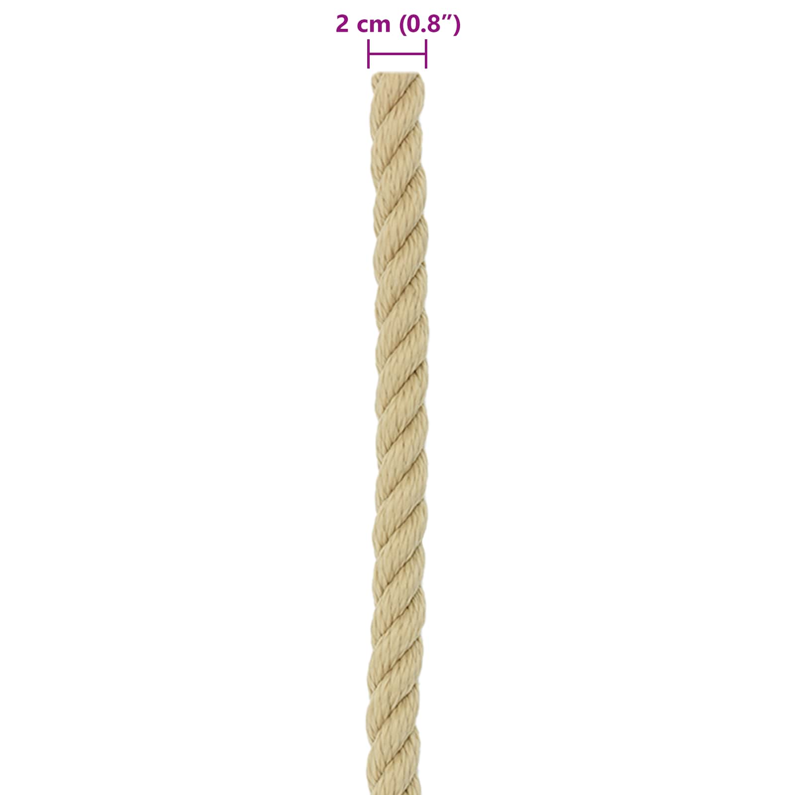 Bootsseil 2 mm 25 m Natur