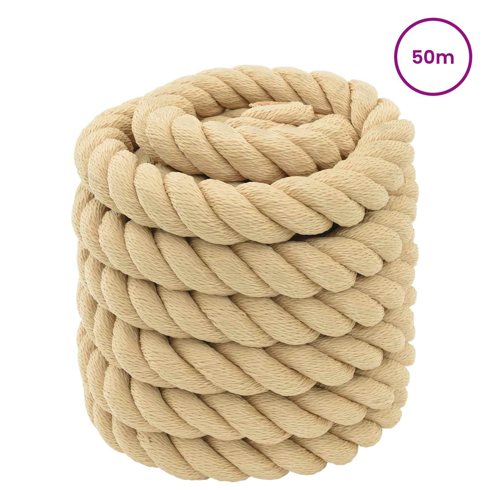Bootsseil 3 mm 50 m Natur