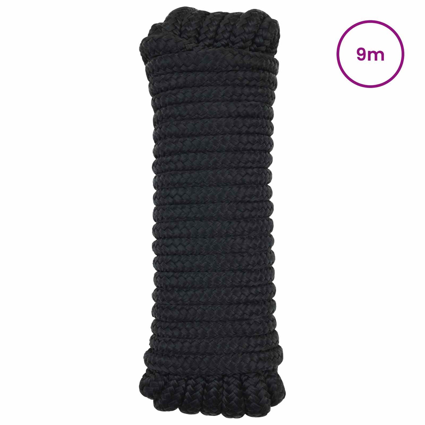 Bootsseil 10 mm 9 m Schwarz Polyester