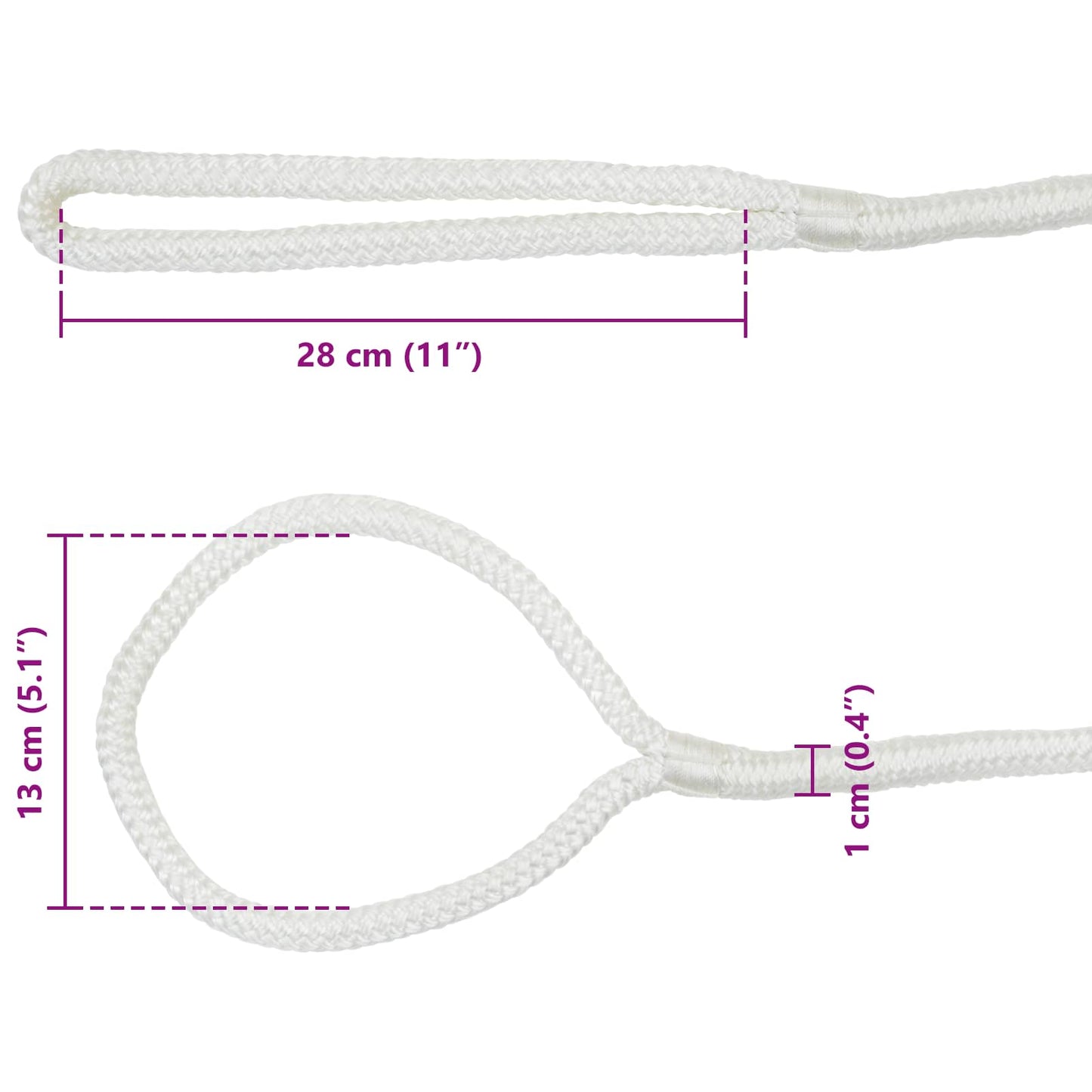 Bootsseil 10 mm 9 m Weiß Polyester