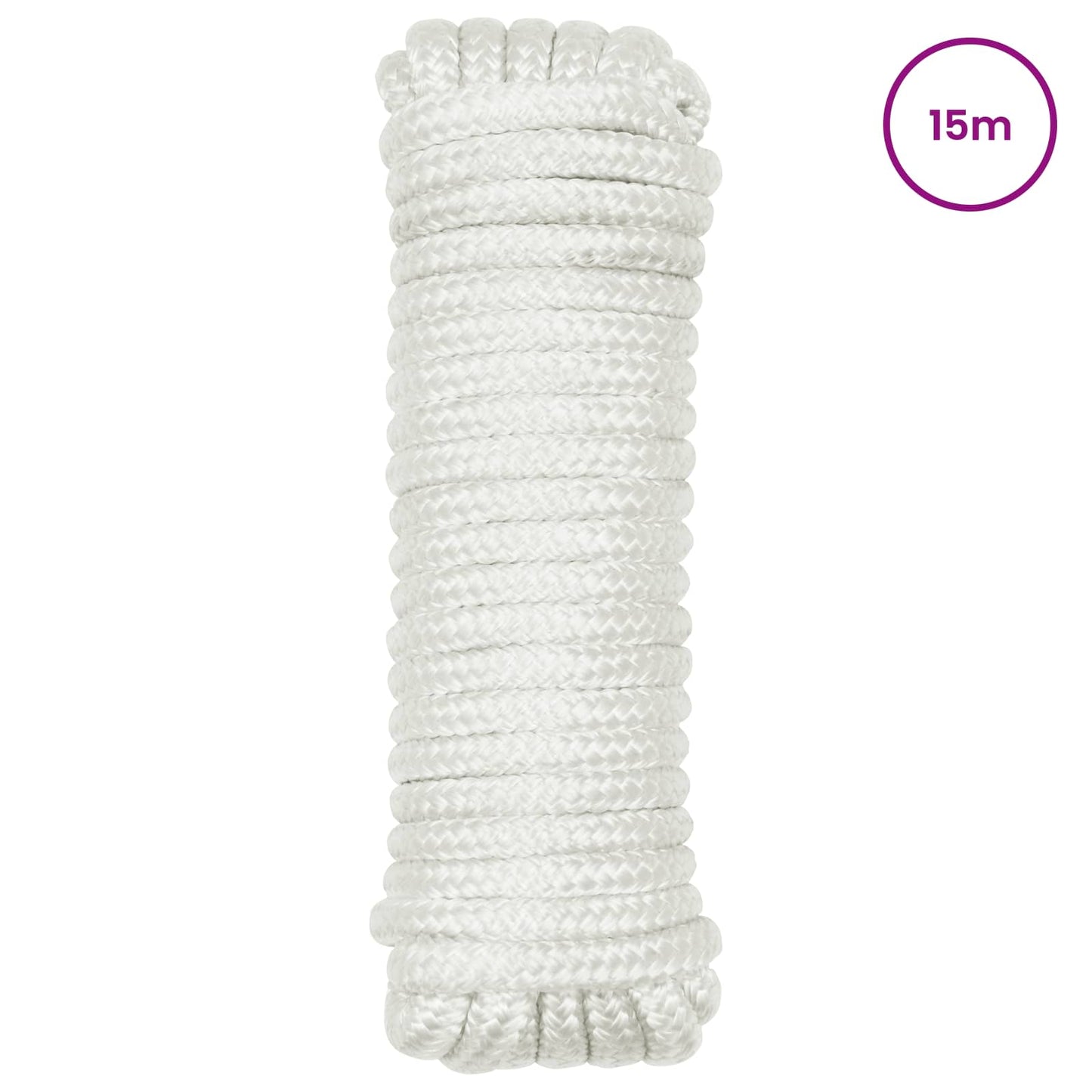 Bootsseil 10 mm 15 m Weiß Polyester