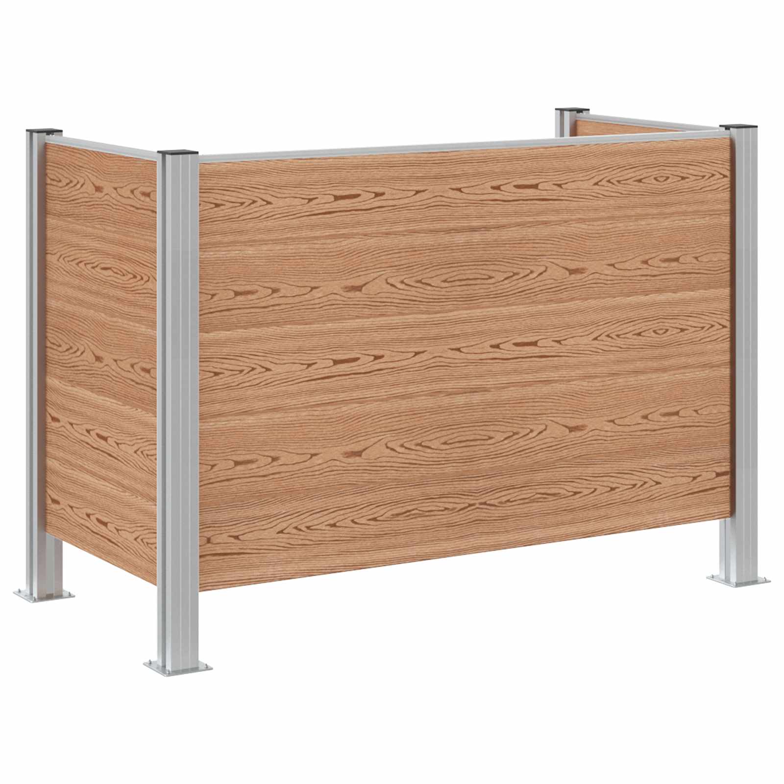 Mülltonnenzaun Braun 161 x 85 x 115 cm Aluminium and WPC