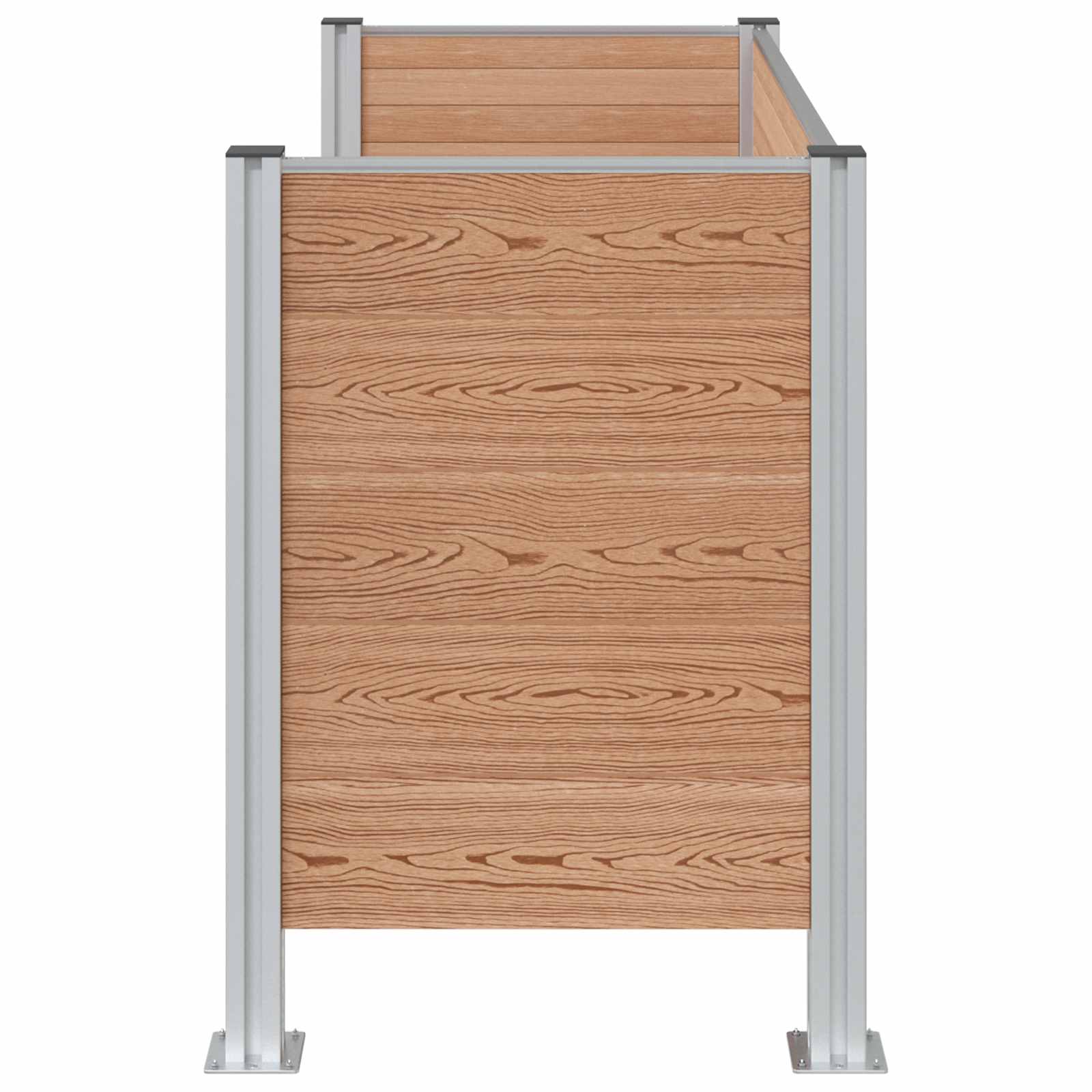 Mülltonnenzaun Braun 161 x 85 x 115 cm Aluminium and WPC