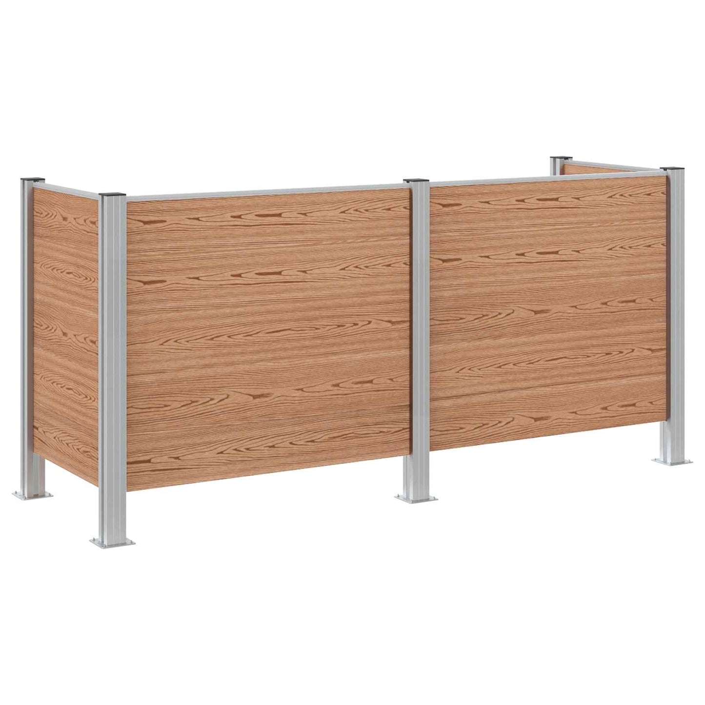 Mülltonnenzaun Braun 237 x 85 x 115 cm Aluminium and WPC