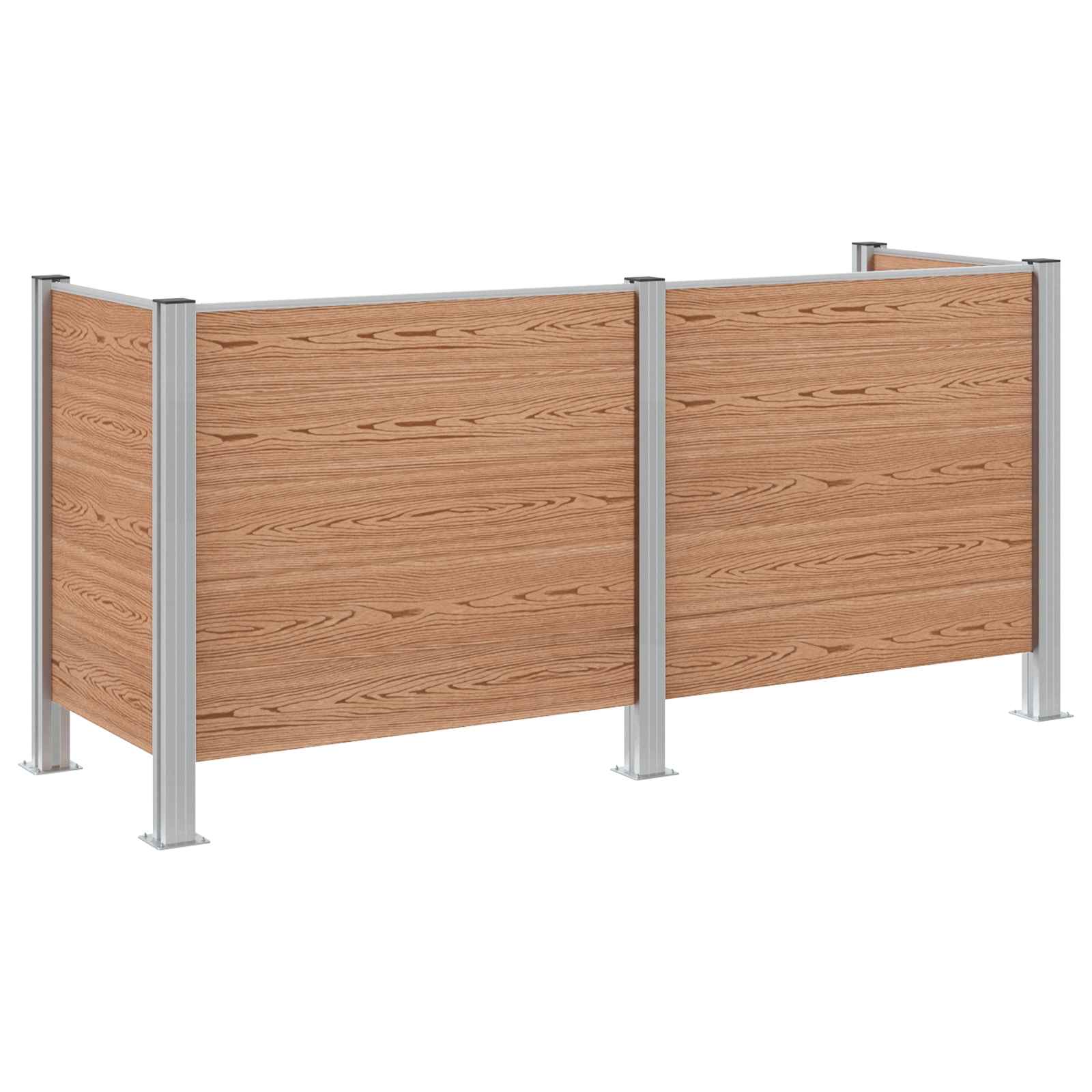 Mülltonnenzaun Braun 237 x 85 x 115 cm Aluminium and WPC