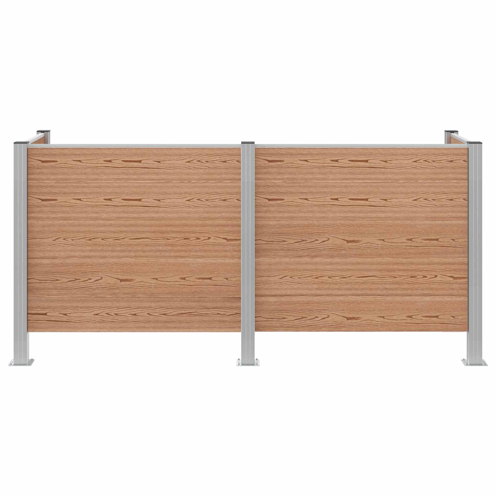 Mülltonnenzaun Braun 237 x 85 x 115 cm Aluminium and WPC