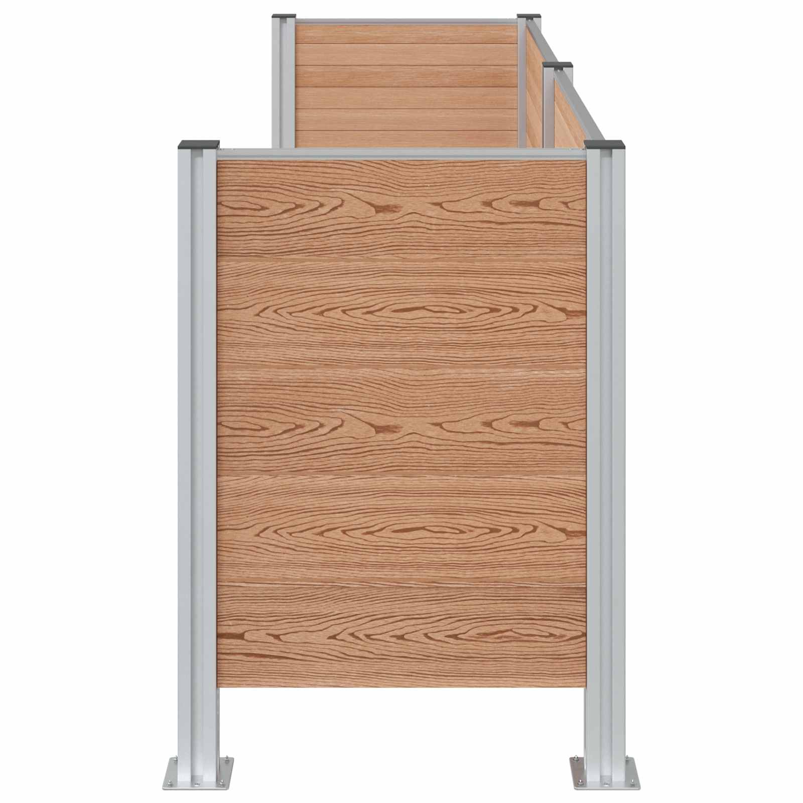Mülltonnenzaun Braun 237 x 85 x 115 cm Aluminium and WPC