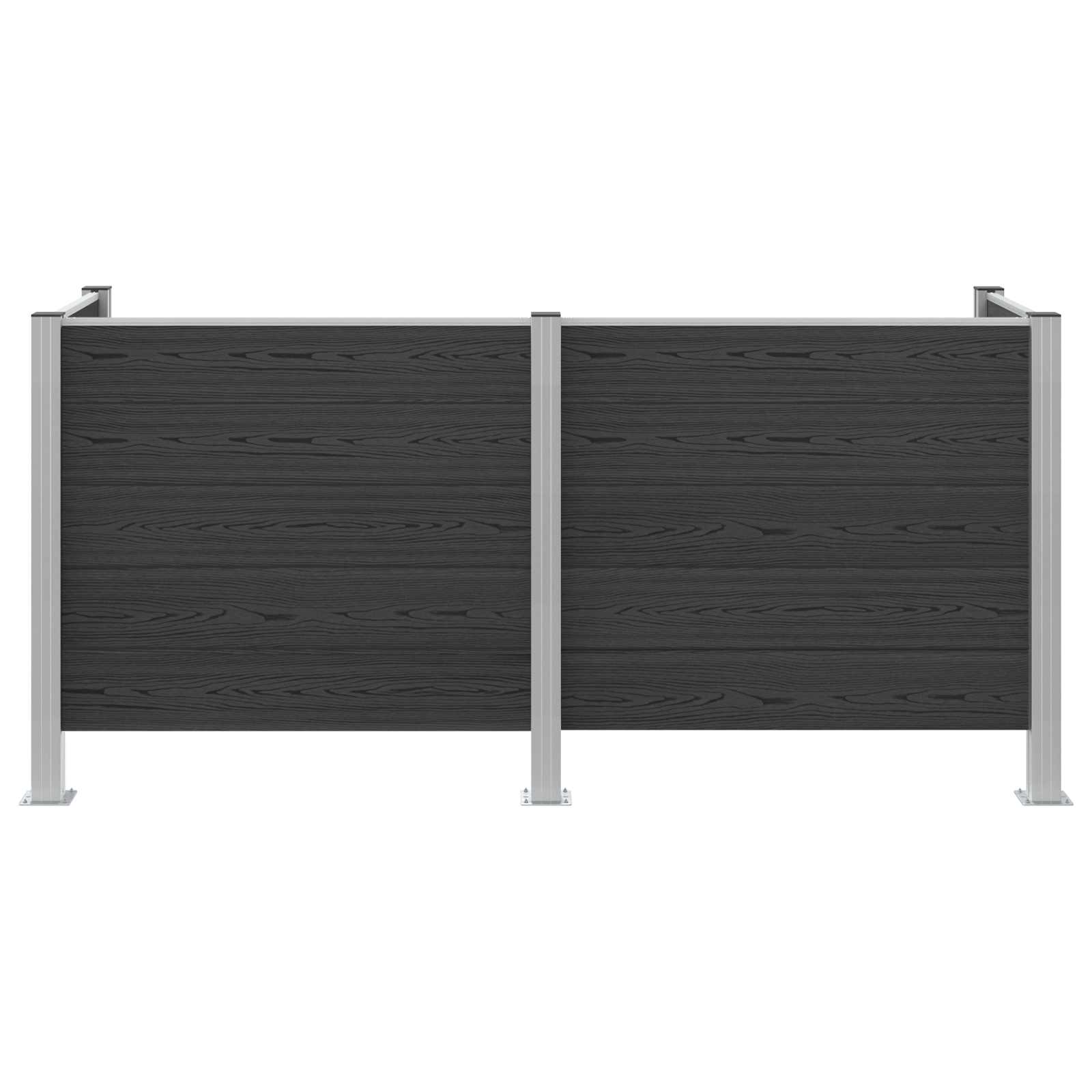 Mülltonnenzaun Grau 237 x 85 x 115 cm Aluminium and WPC