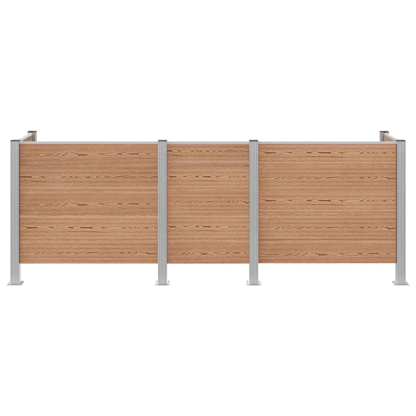 Mülltonnenzaun Braun 315 x 85 x 115 cm Aluminium and WPC