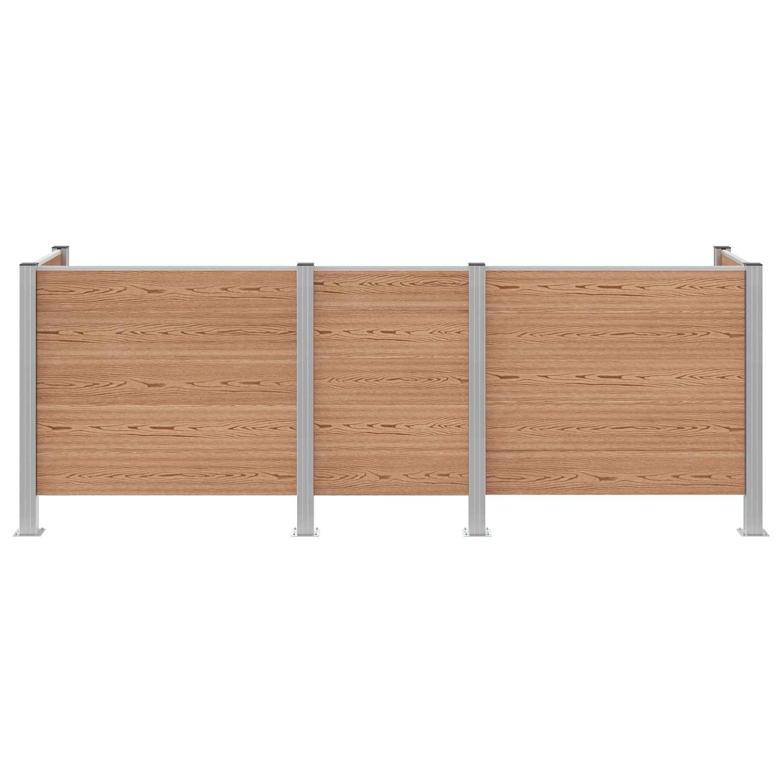 Mülltonnenzaun Braun 315 x 85 x 115 cm Aluminium and WPC
