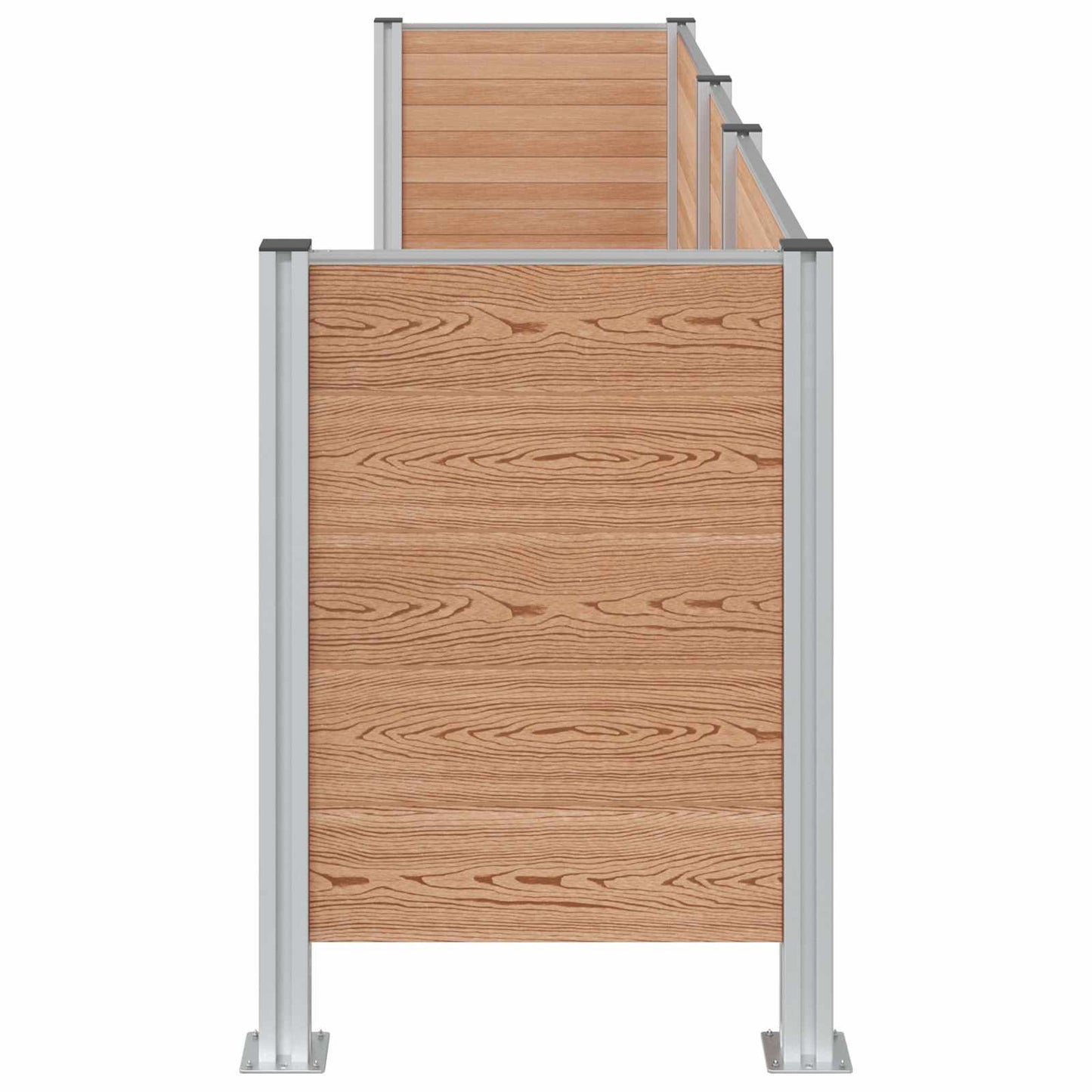 Mülltonnenzaun Braun 315 x 85 x 115 cm Aluminium and WPC