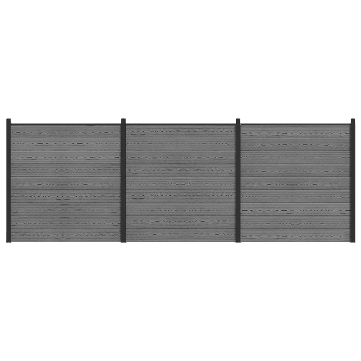 zaunset 526 x 186 cm WPC und Aluminium Grau