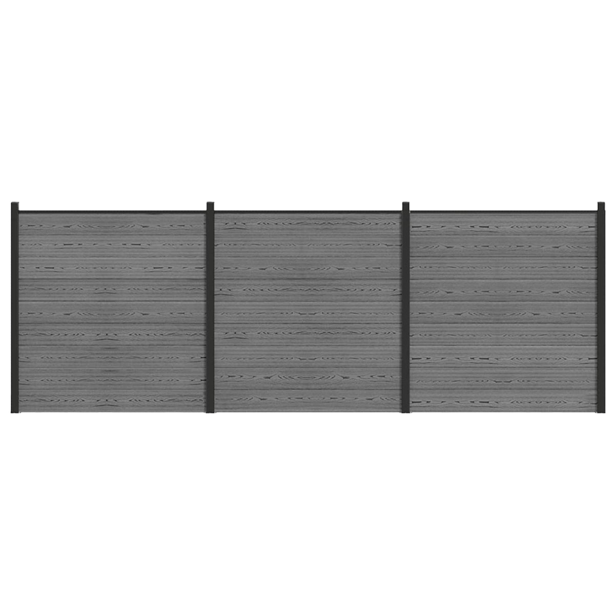 zaunset 526 x 186 cm WPC und Aluminium Grau