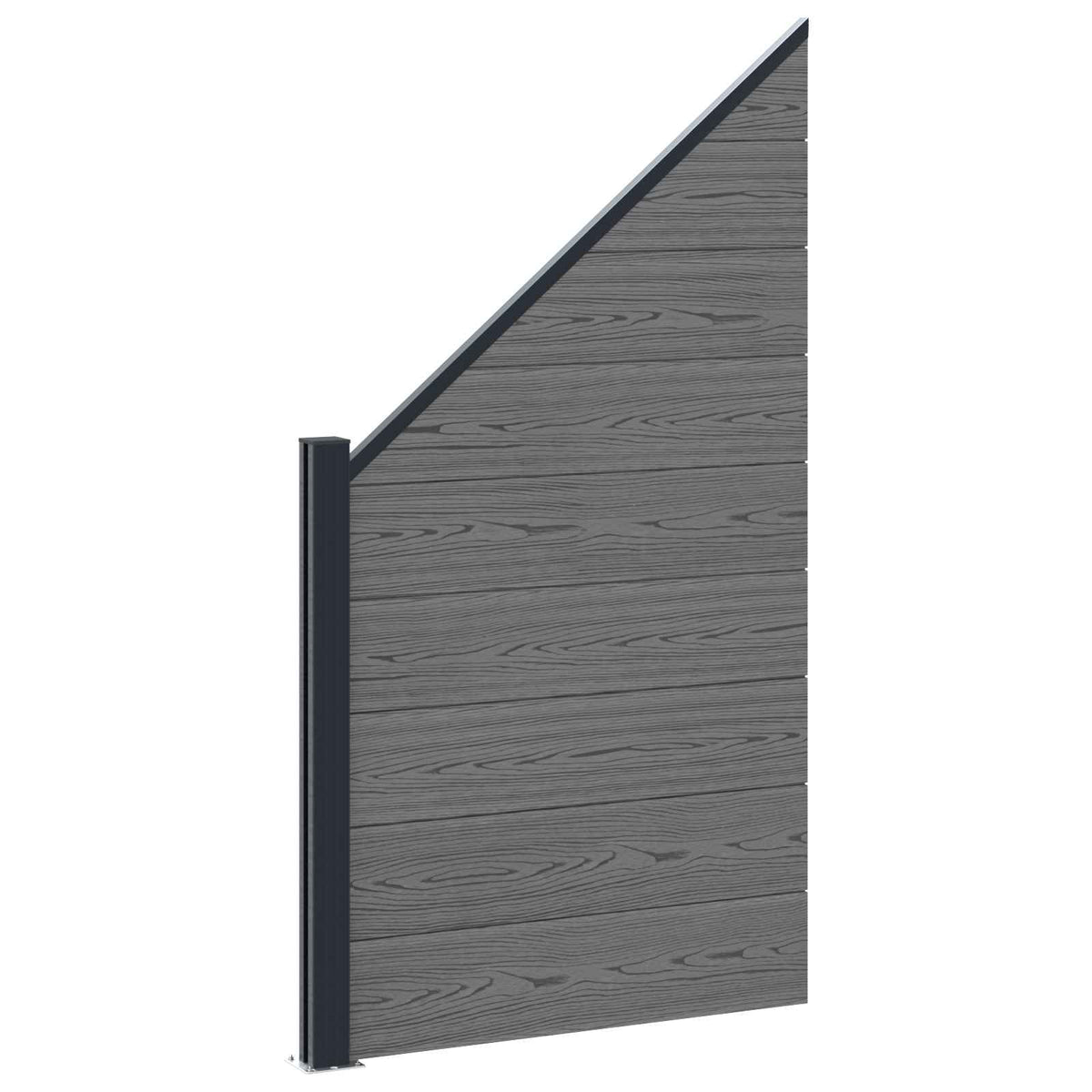 zaunset 446 x 186 cm WPC und Aluminium Grau