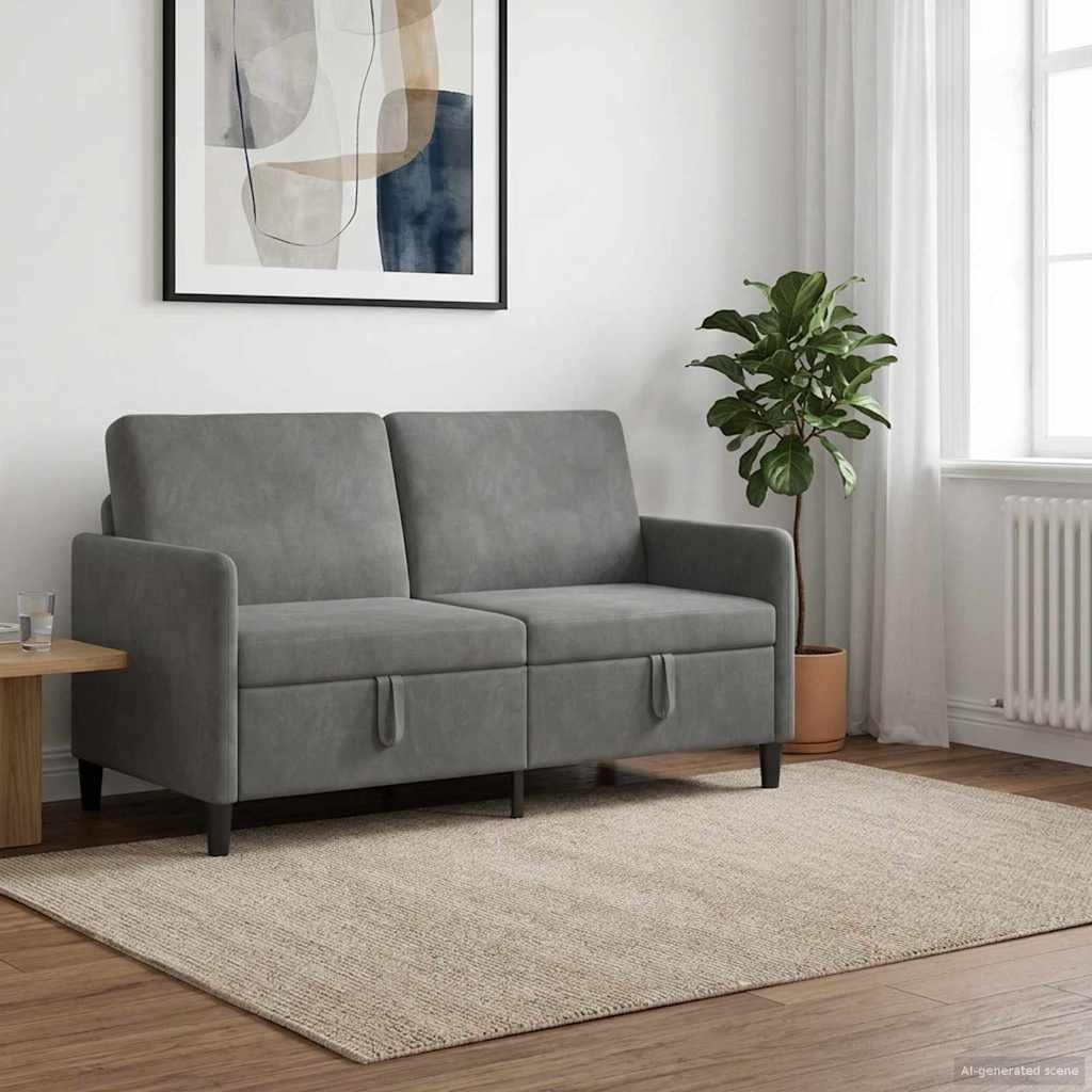 Sofa mit Stauraum Dunkelgrau 152 x 78 x 87 cm Polyester