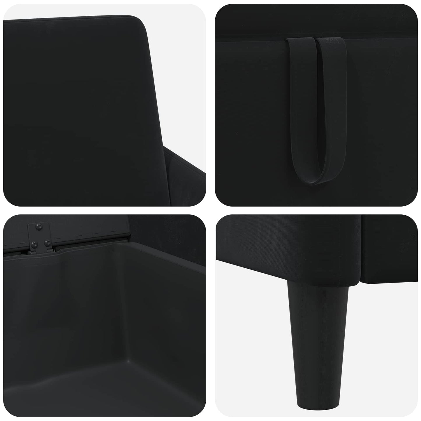 Sofa mit Stauraum Schwarz 152 x 78 x 87 cm Polyester