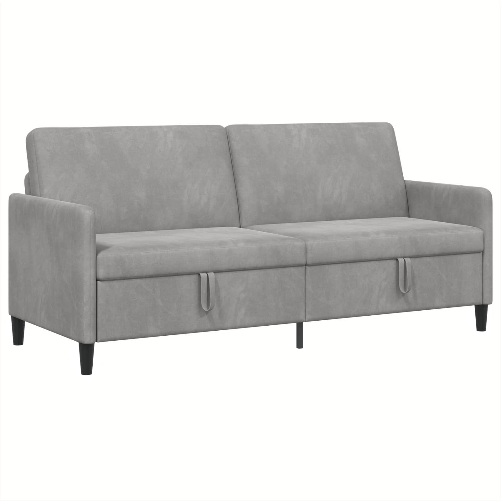 Sofa mit Stauraum Hellgrau 192 x 78 x 87 cm Polyester