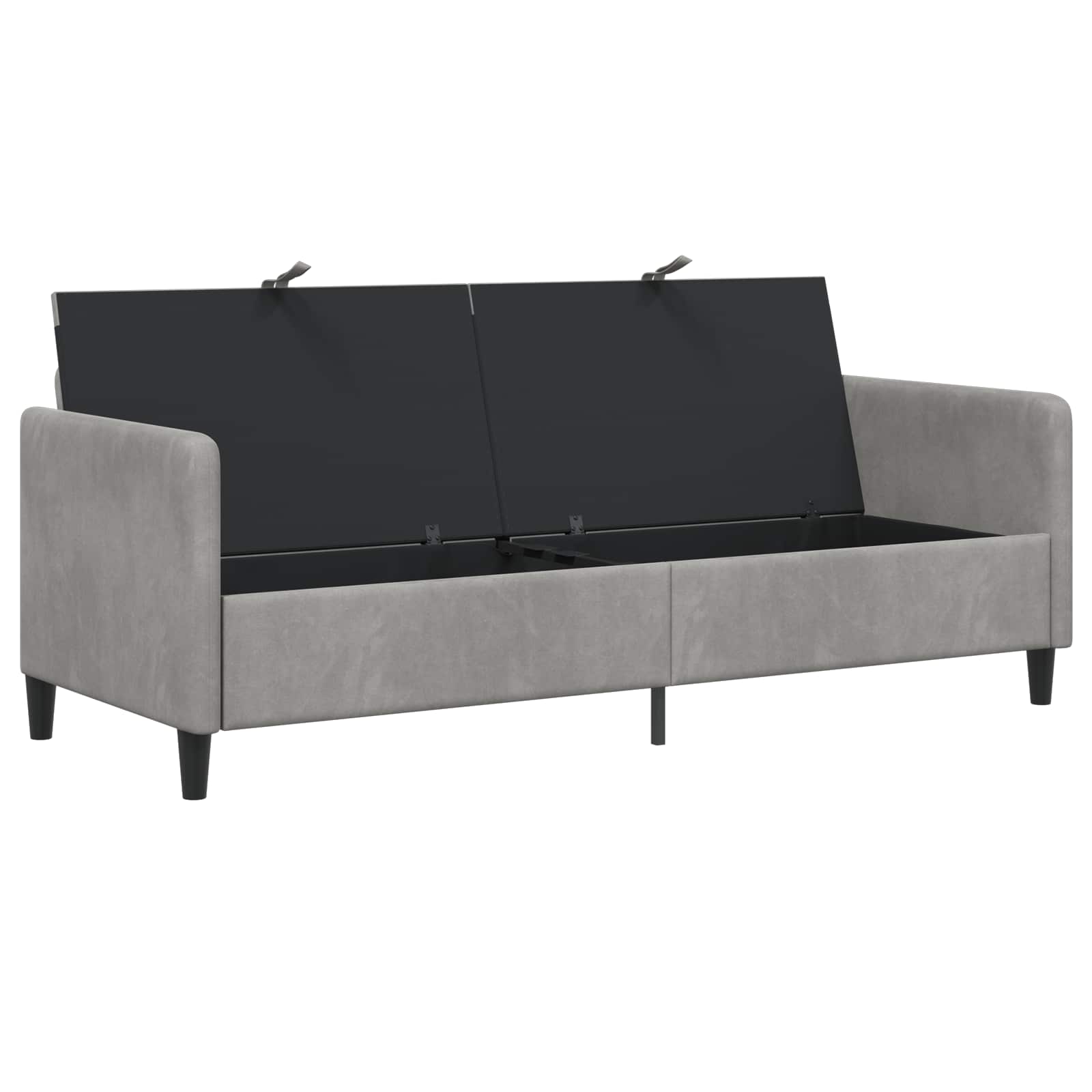 Sofa mit Stauraum Hellgrau 192 x 78 x 87 cm Polyester