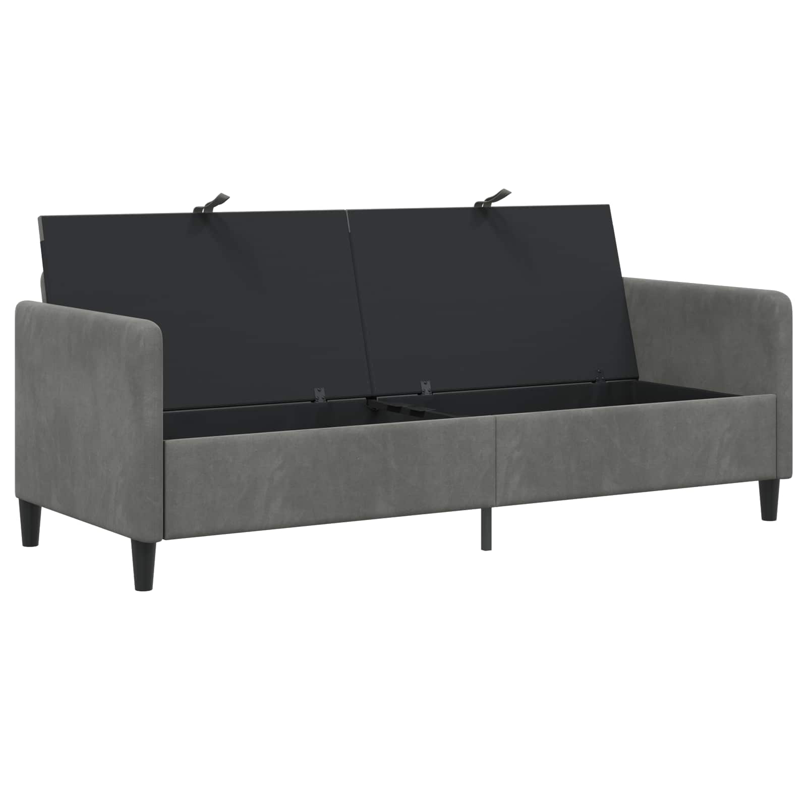 Sofa mit Stauraum Dunkelgrau 192 x 78 x 87 cm Polyester