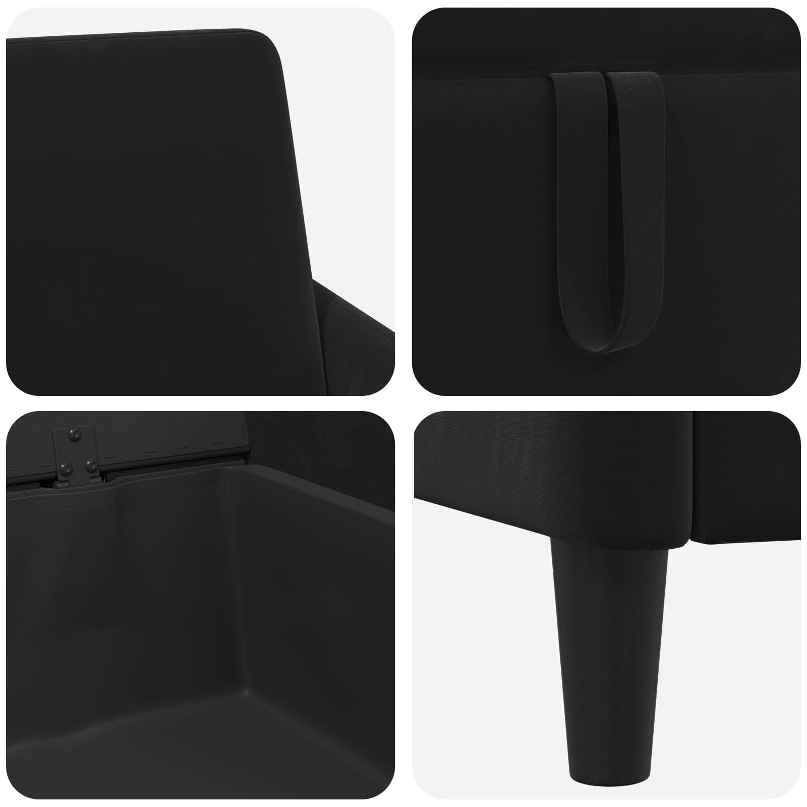 Sofa mit Stauraum Schwarz 192 x 78 x 87 cm Polyester