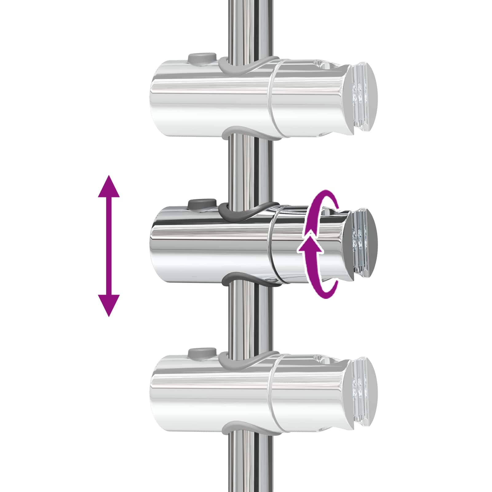 Duschkopfhalter Chrom 100 cm Edelstahl