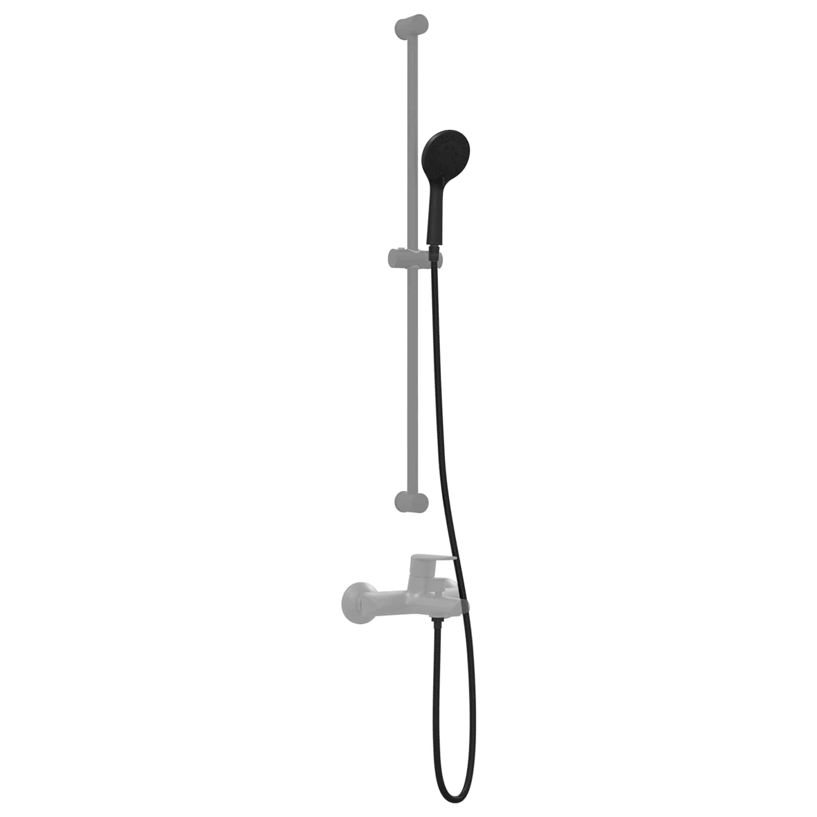 Duschkopfset Schwarz 150 cm Edelstahl
