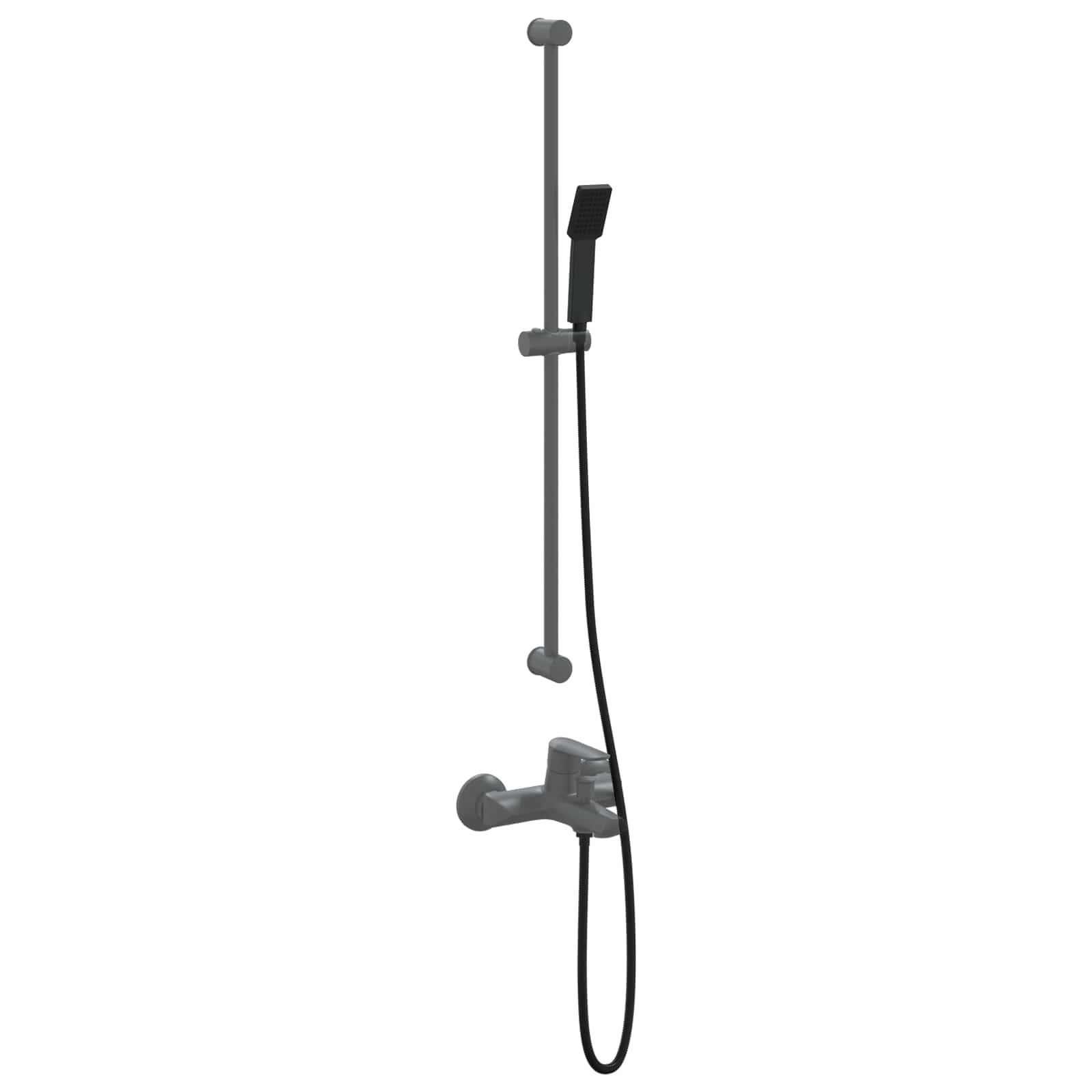 Duschkopfset Schwarz 150 cm Edelstahl