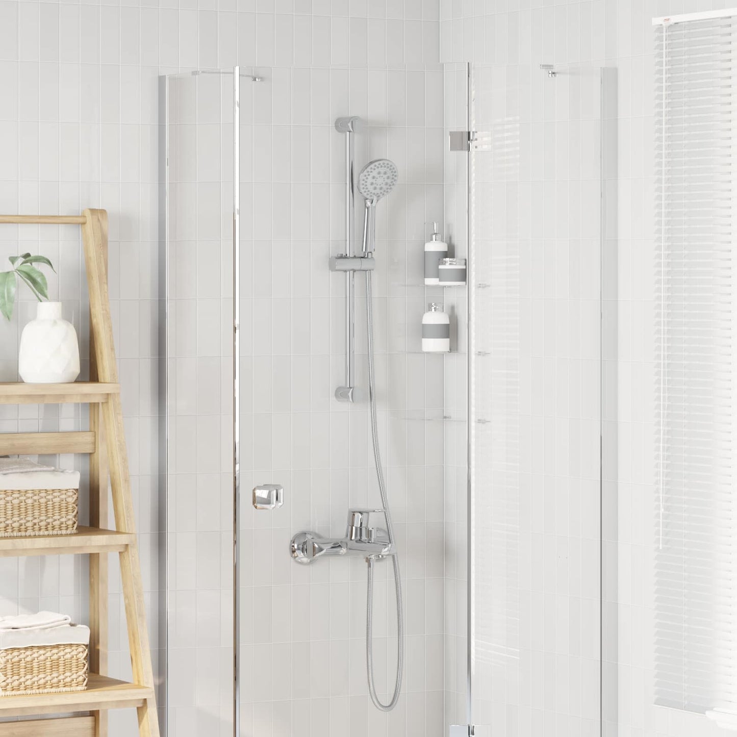 Duschsystem-Set Chrom 70 cm Edelstahl