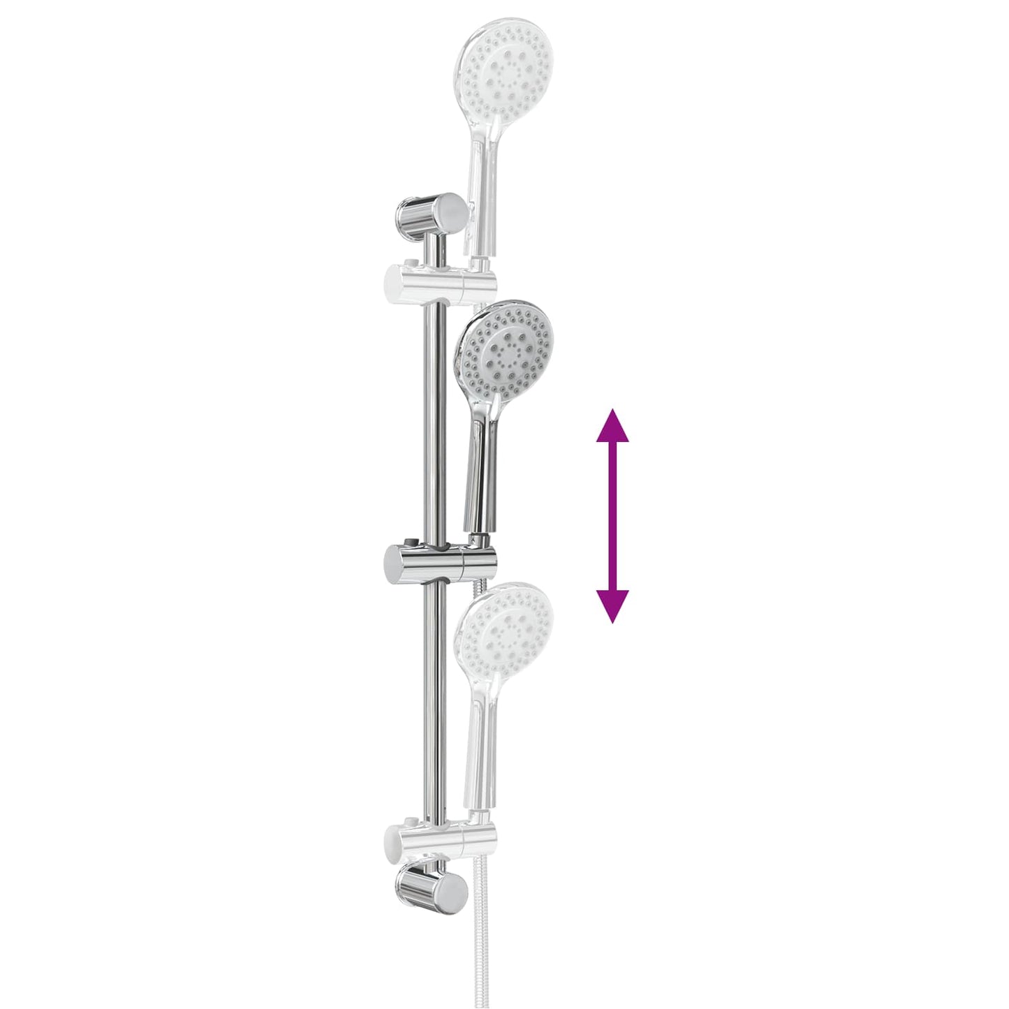 Duschsystem-Set Chrom 70 cm Edelstahl