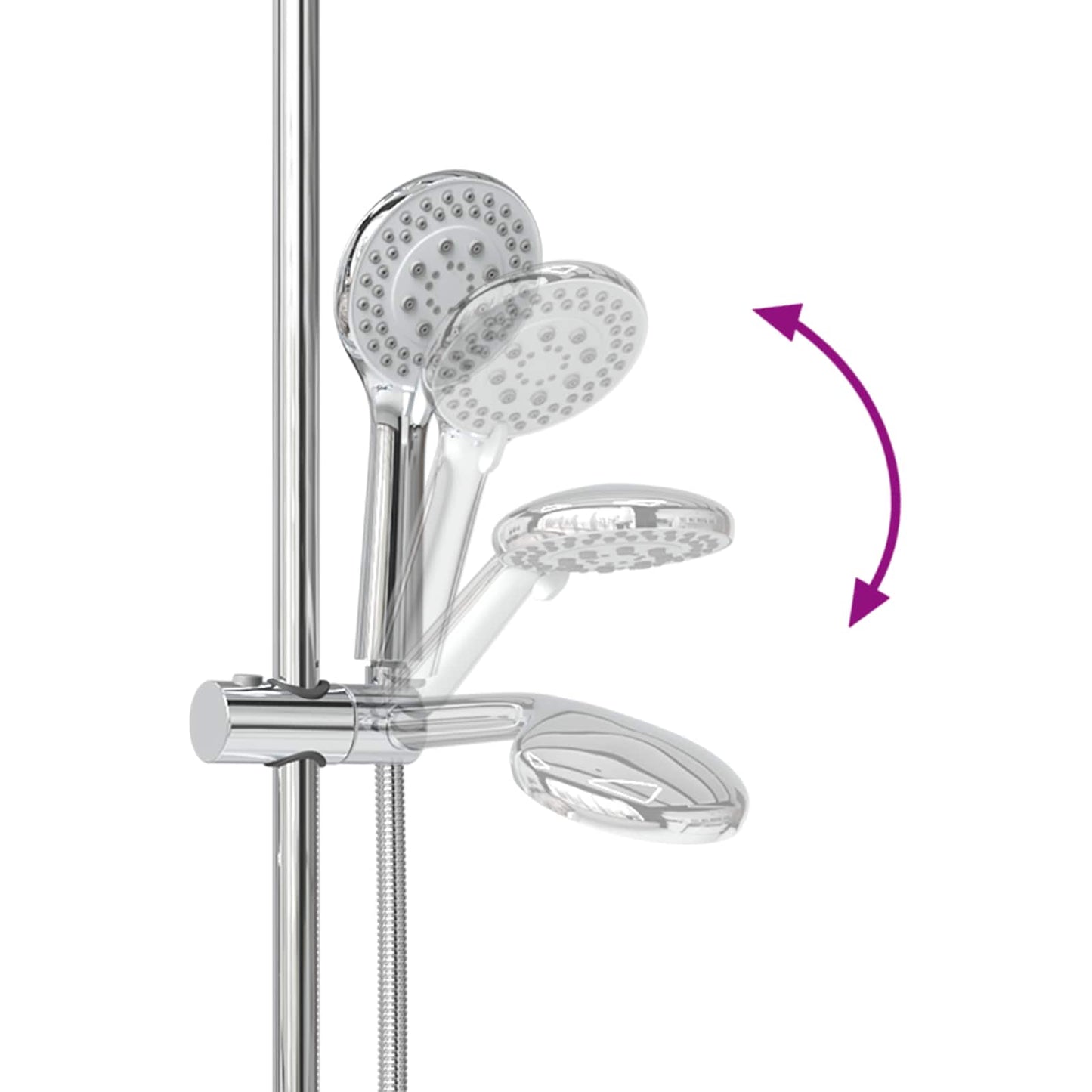 Duschsystem-Set Chrom 70 cm Edelstahl