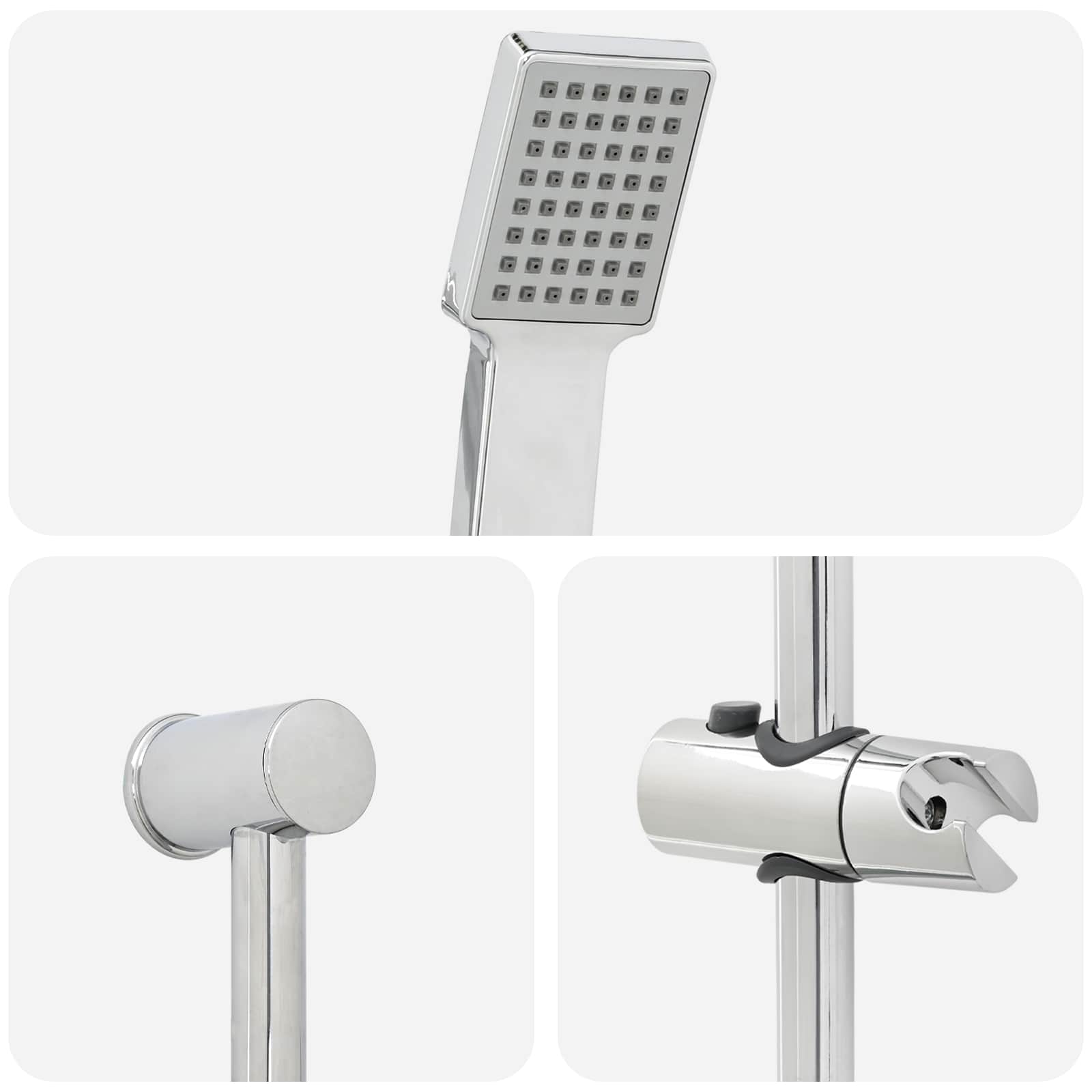 Duschsystem-Set Chrom 70 cm Edelstahl