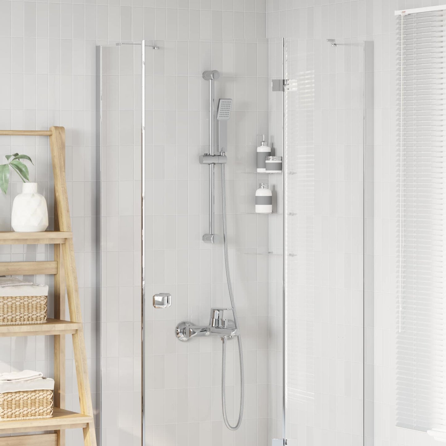 Duschsystem-Set Chrom 70 cm Edelstahl
