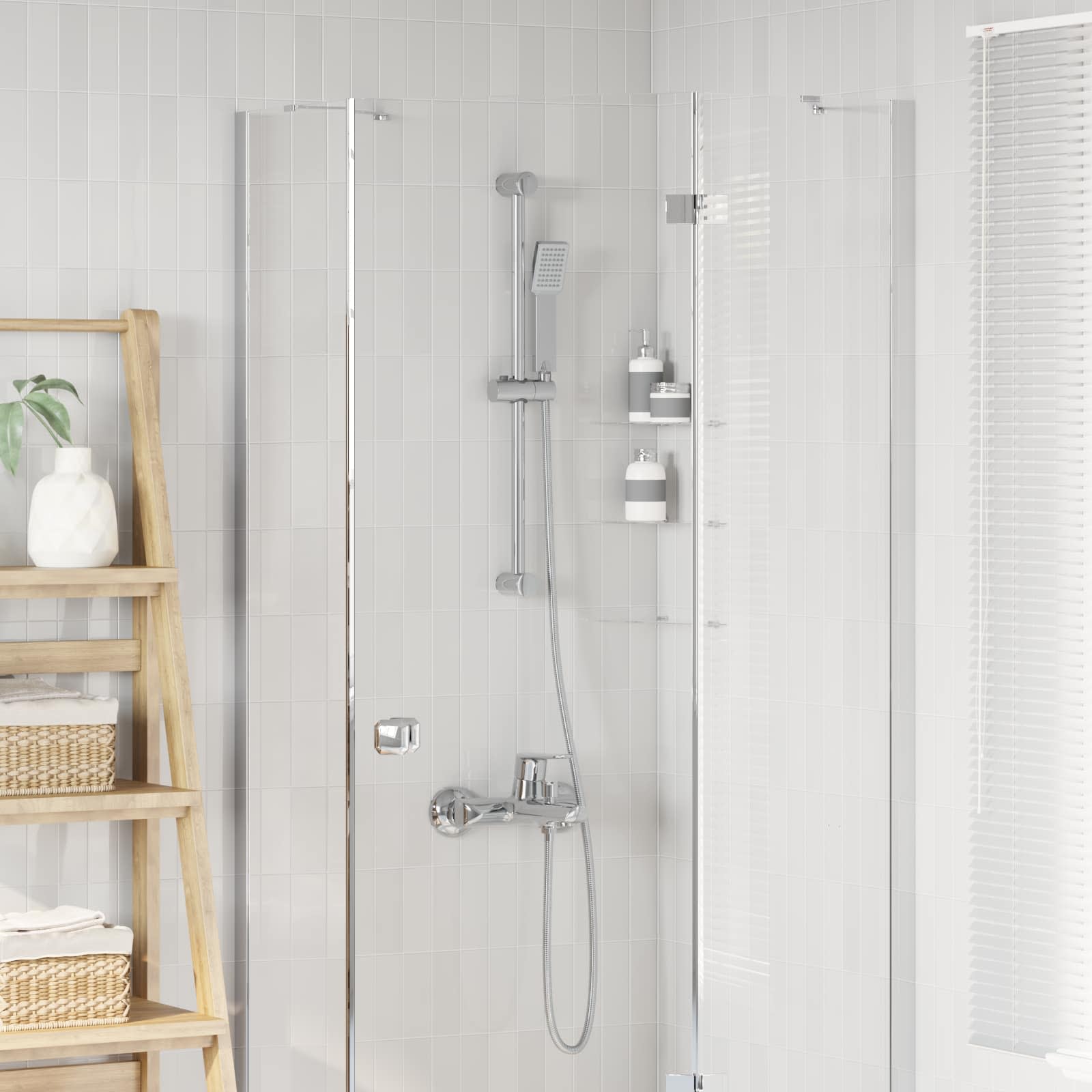 Duschsystem-Set Chrom 70 cm Edelstahl