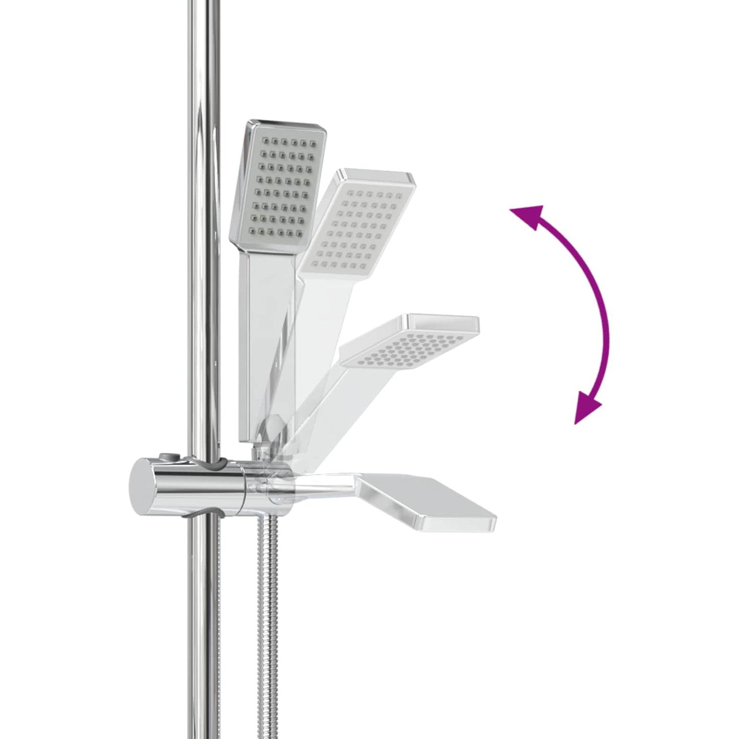 Duschsystem-Set Chrom 70 cm Edelstahl