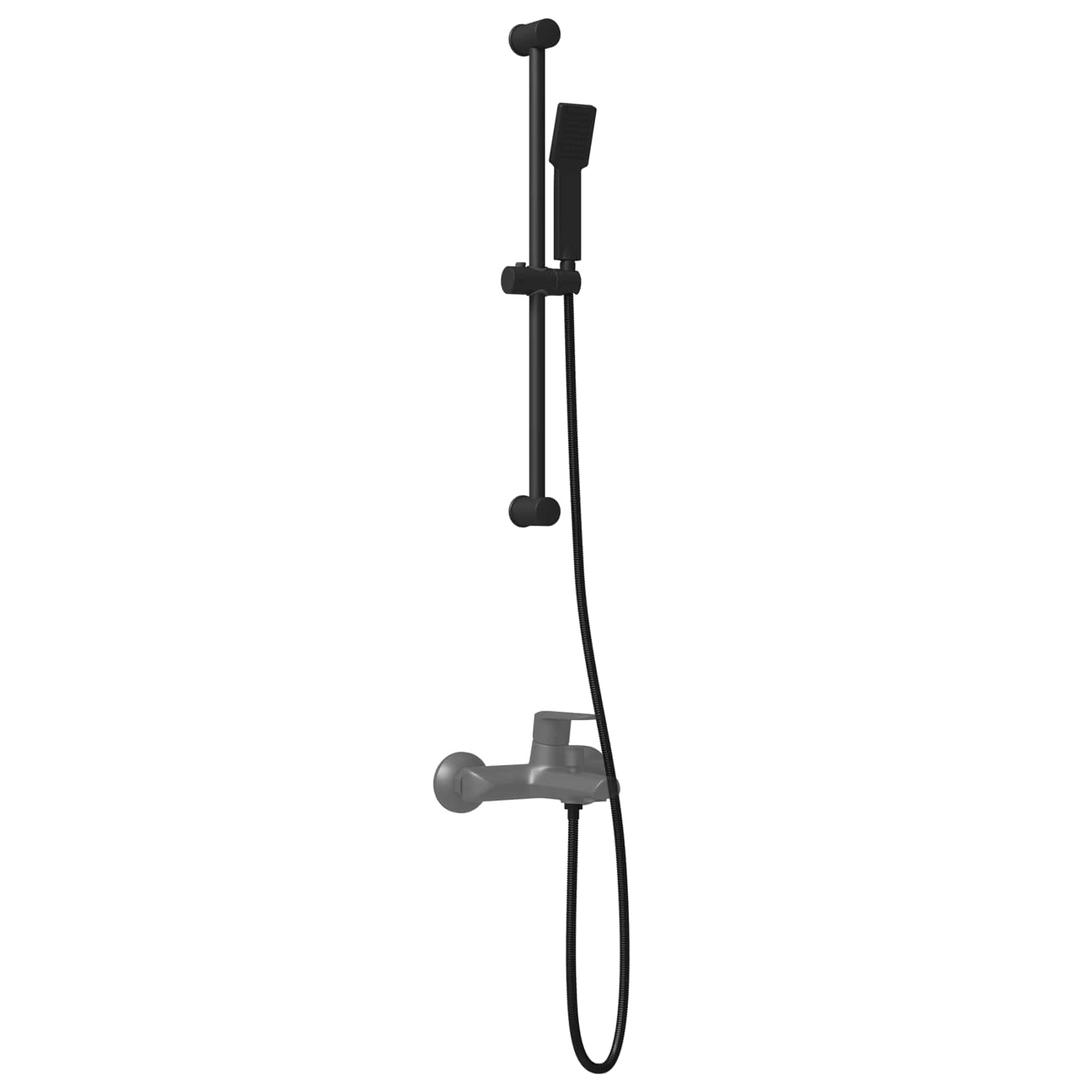 Duschsystem-Set Schwarz 70 cm Edelstahl