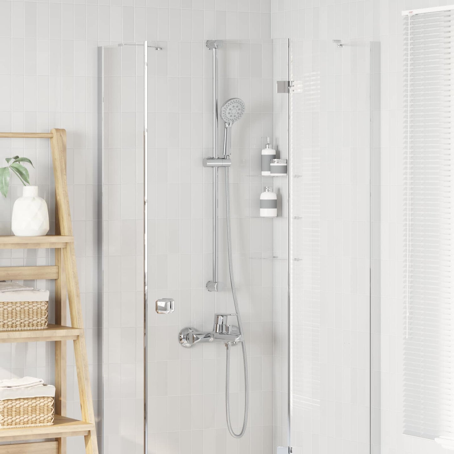 Duschsystem-Set Chrom 100 cm Edelstahl