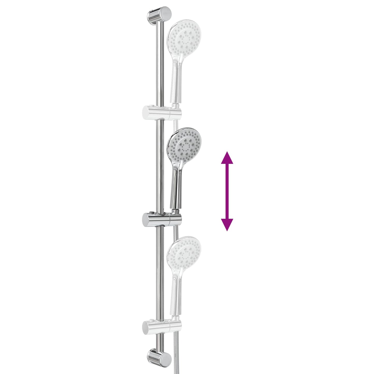 Duschsystem-Set Chrom 100 cm Edelstahl
