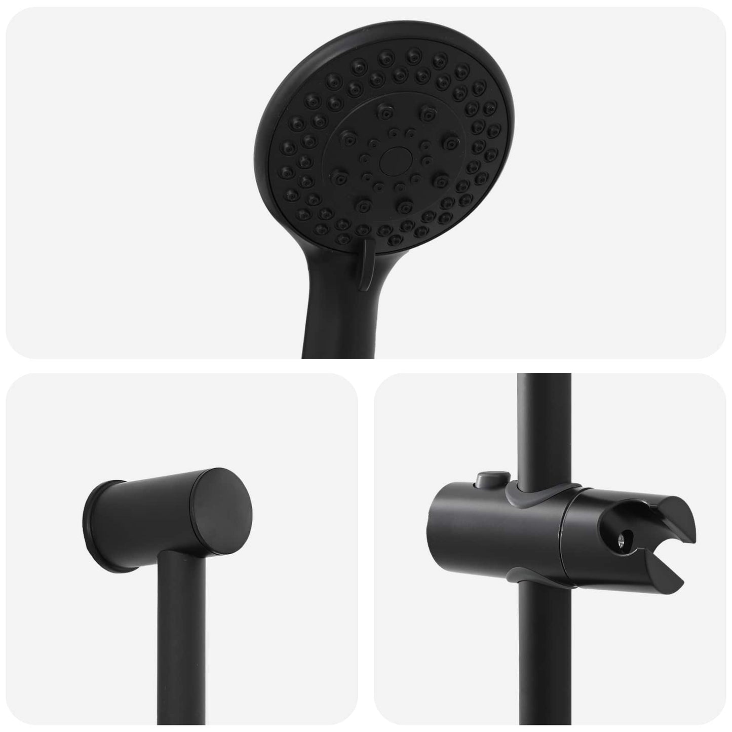 Duschsystem-Set Schwarz 100 cm Edelstahl
