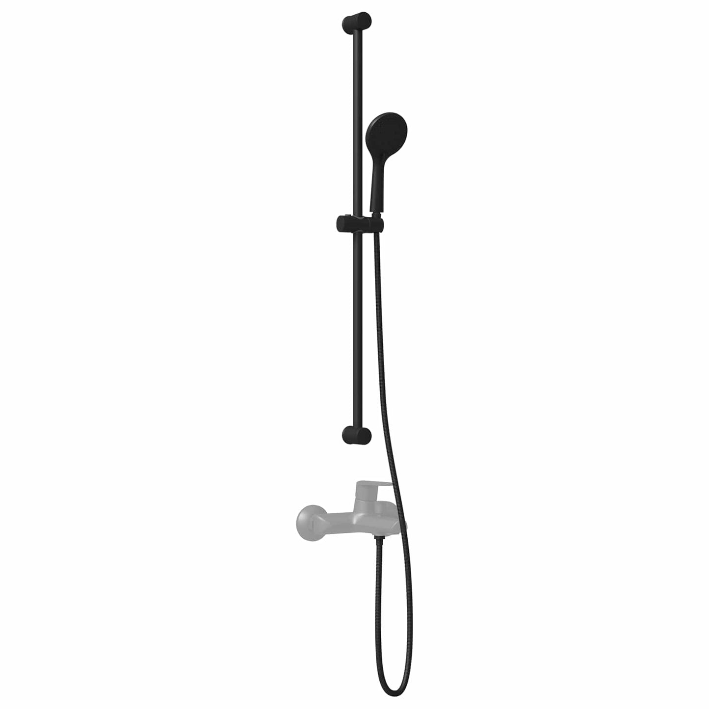 Duschsystem-Set Schwarz 100 cm Edelstahl