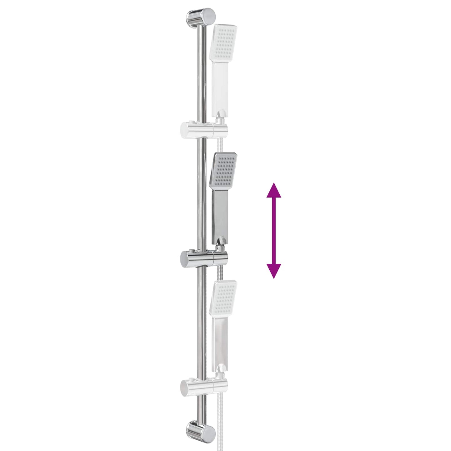 Duschsystem-Set Chrom 100 cm Edelstahl