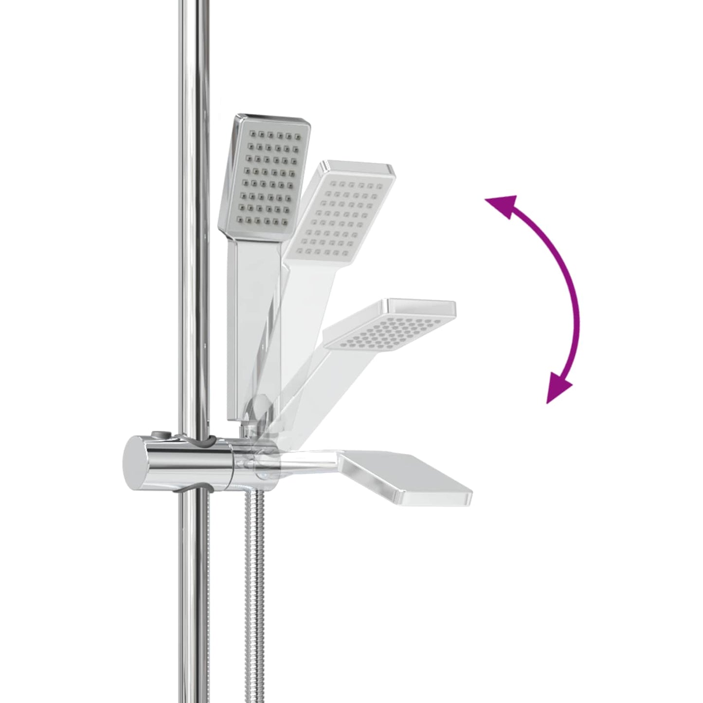 Duschsystem-Set Chrom 100 cm Edelstahl