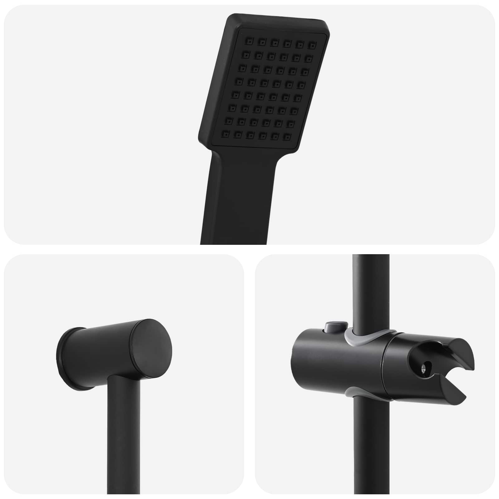 Duschsystem-Set Schwarz 100 cm Edelstahl