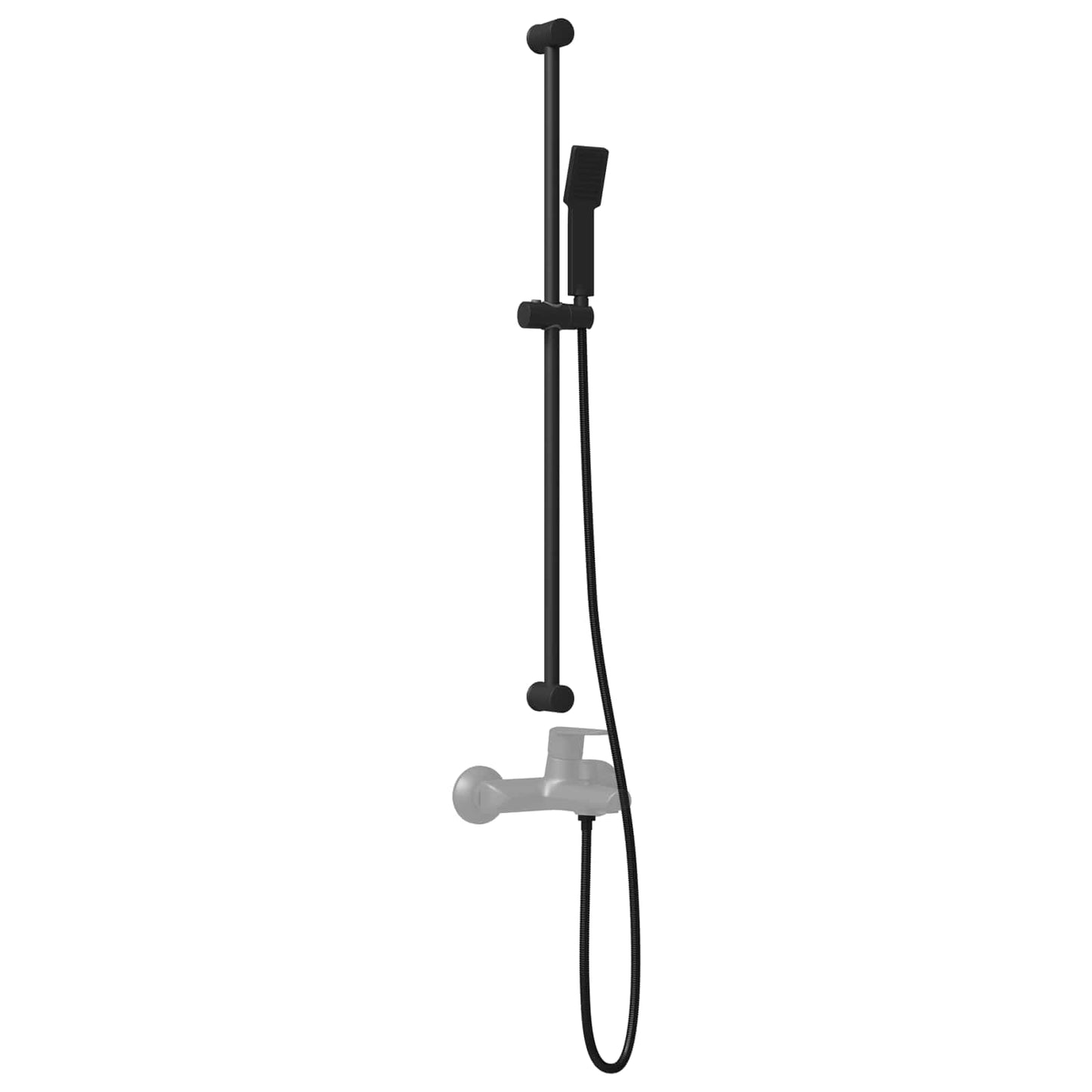 Duschsystem-Set Schwarz 100 cm Edelstahl