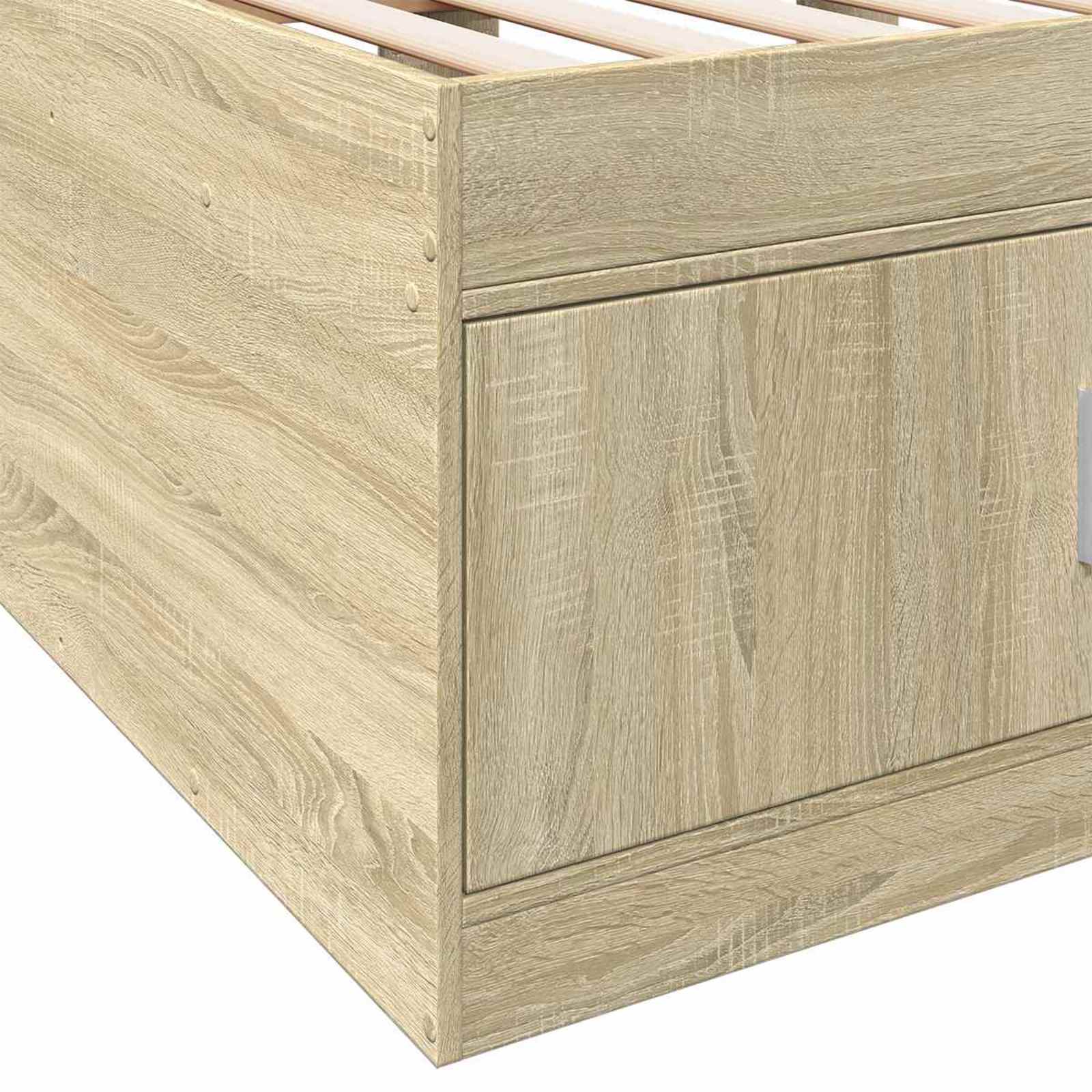 Bettgestell mit Stauraum Sonoma-Eiche 80 x 200 cm Holzwerkstoff