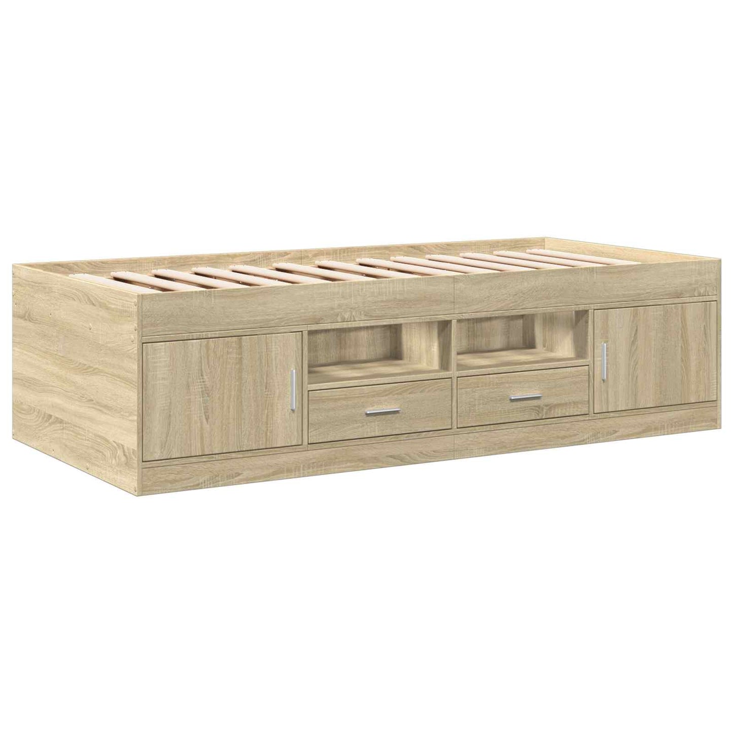 Bettgestell mit Stauraum Sonoma-Eiche 80 x 200 cm Holzwerkstoff
