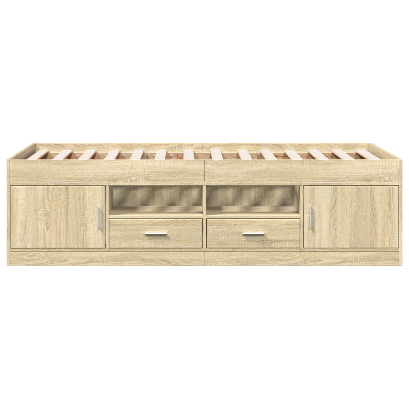 Bettgestell mit Stauraum Sonoma-Eiche 80 x 200 cm Holzwerkstoff