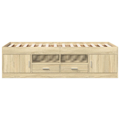 Bettgestell mit Stauraum Sonoma-Eiche 80 x 200 cm Holzwerkstoff