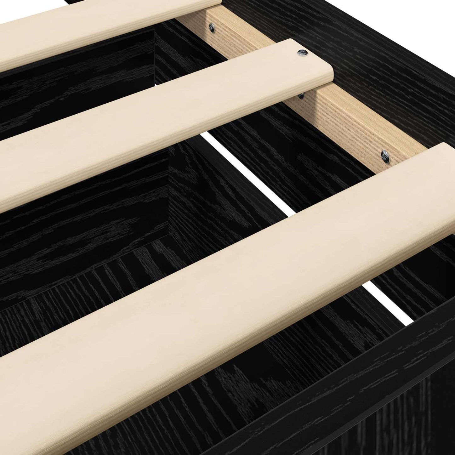 Bettrahmen mit Schubladen Schwarze Eiche Holzwerkstoff