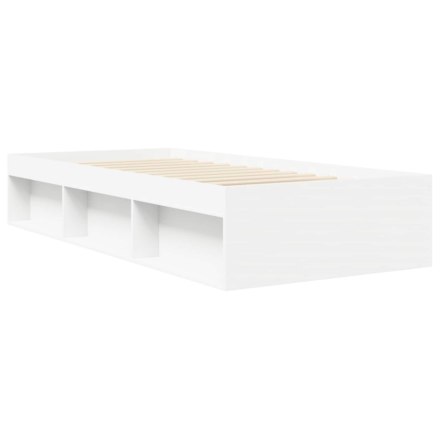 Bettgestell mit Stauraum Weiß 80 x 200 cm Holzwerkstoff